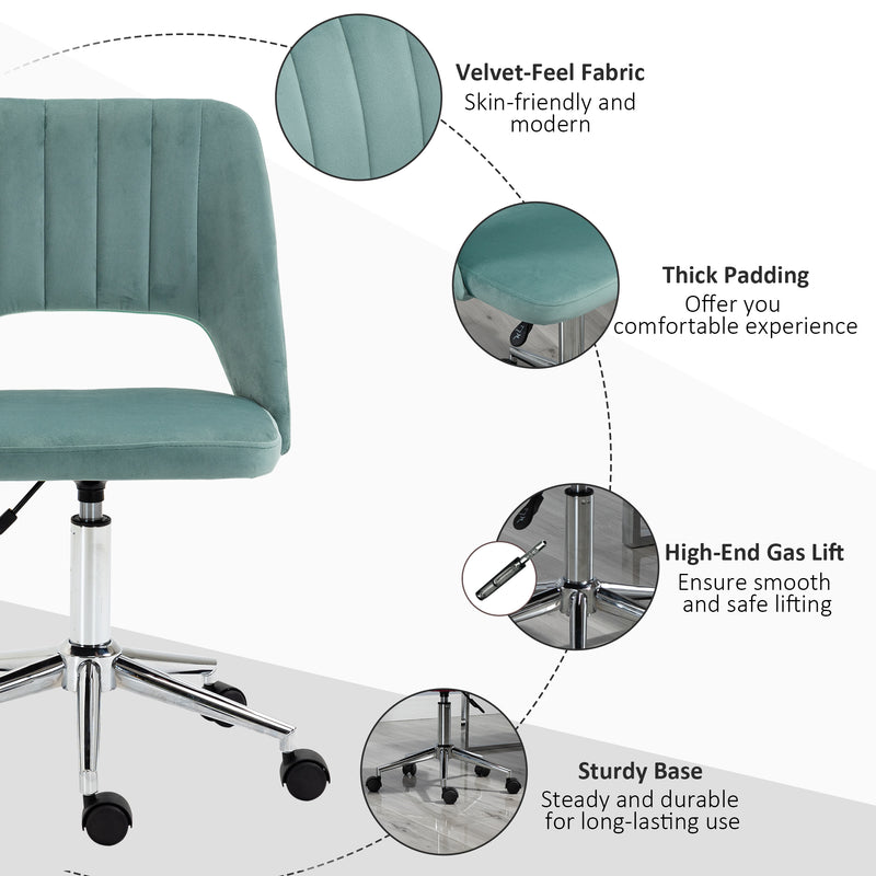 Scallop-back velvet desk chair – image 7