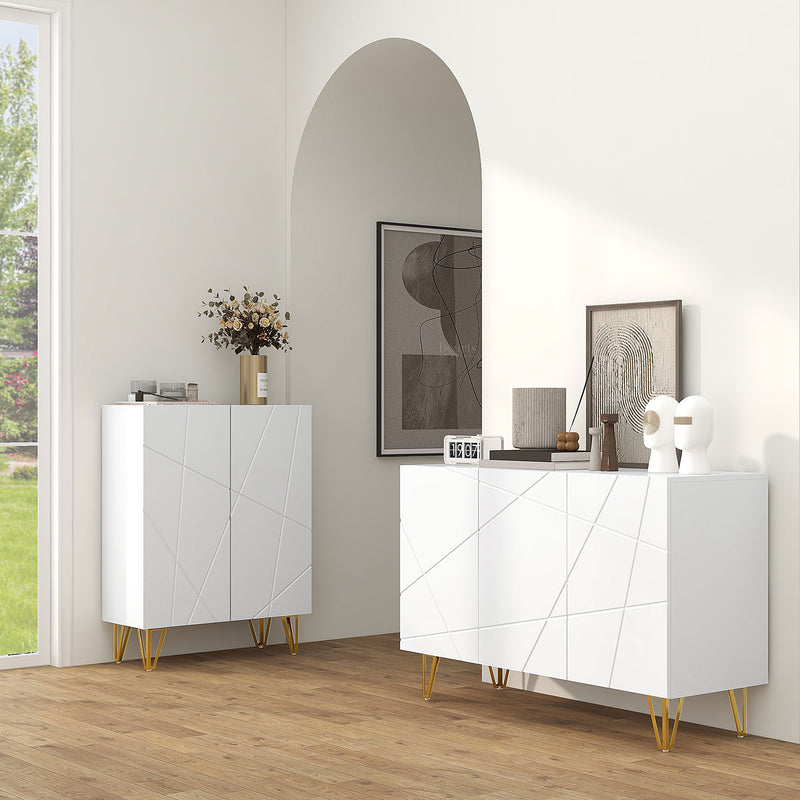 White gloss hairpin sideboard – image 2