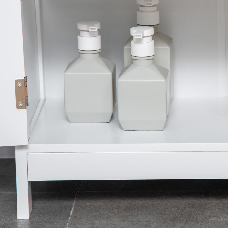 White bathroom floor cabinet – image 9