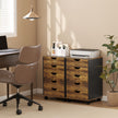 HOMCOM Five-Drawer Filing Cabinet - Rustic Brown – view 7