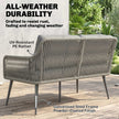 4-piece wide-seat rattan set, light grey – image 6