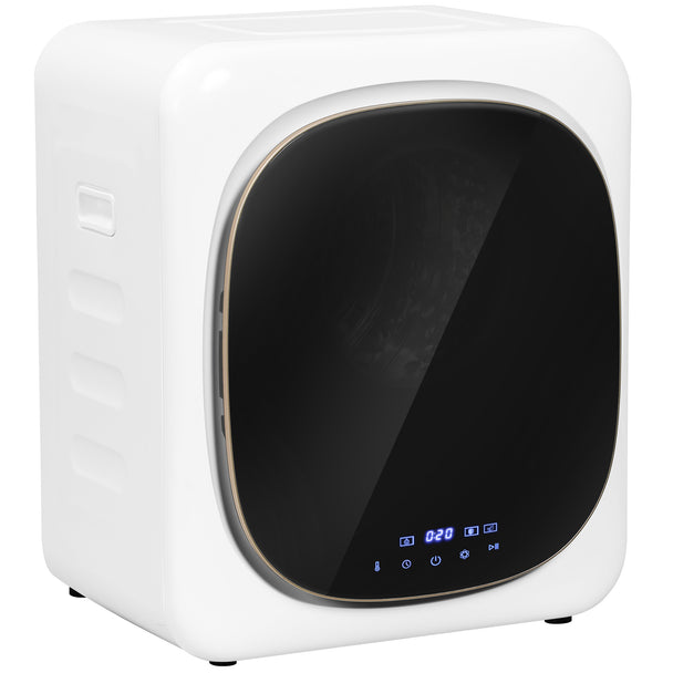 White 2.5 kg compact vented tumble dryer with LED touchscreen