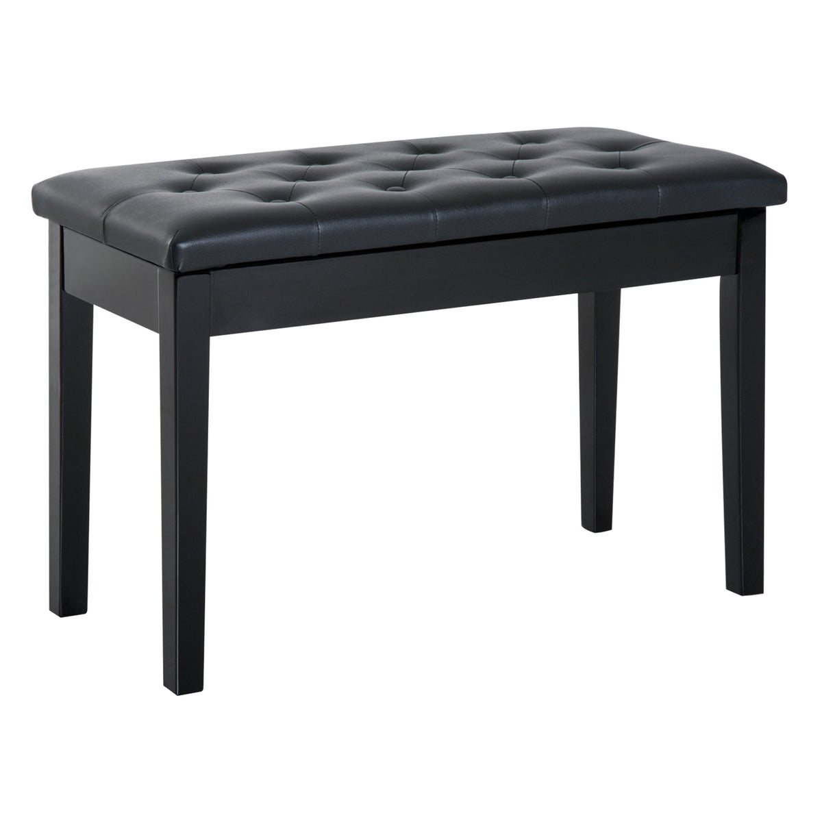 76 cm Faux Leather Piano Bench with Storage – Black
