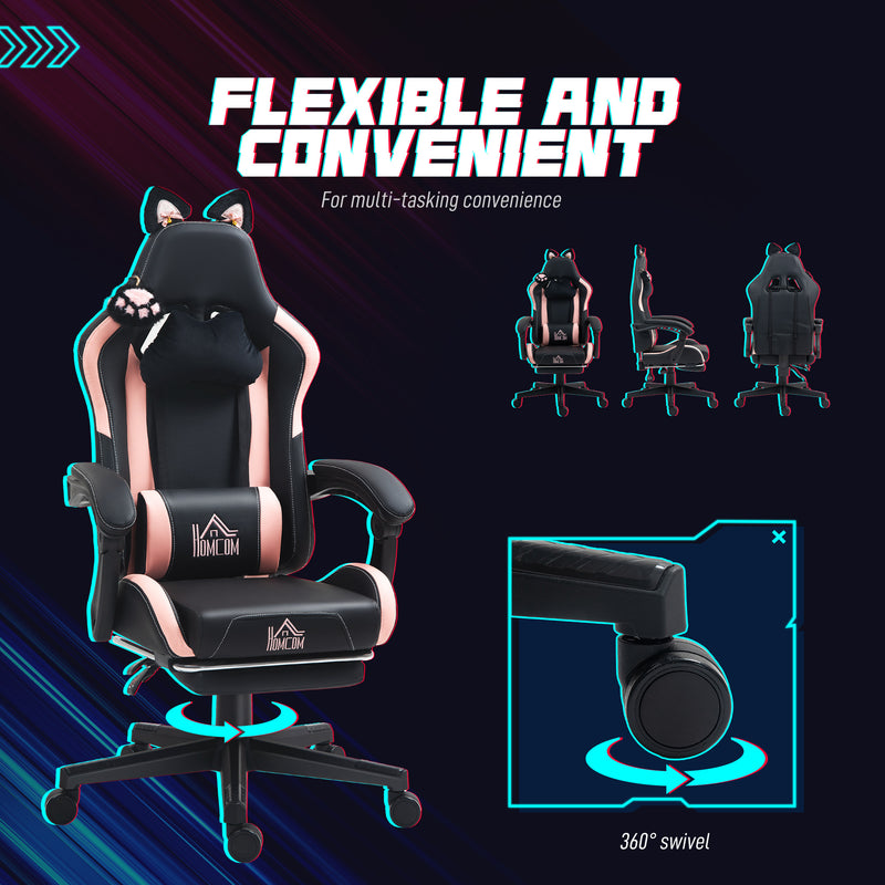 Black & pink cat ear gaming chair – image 7