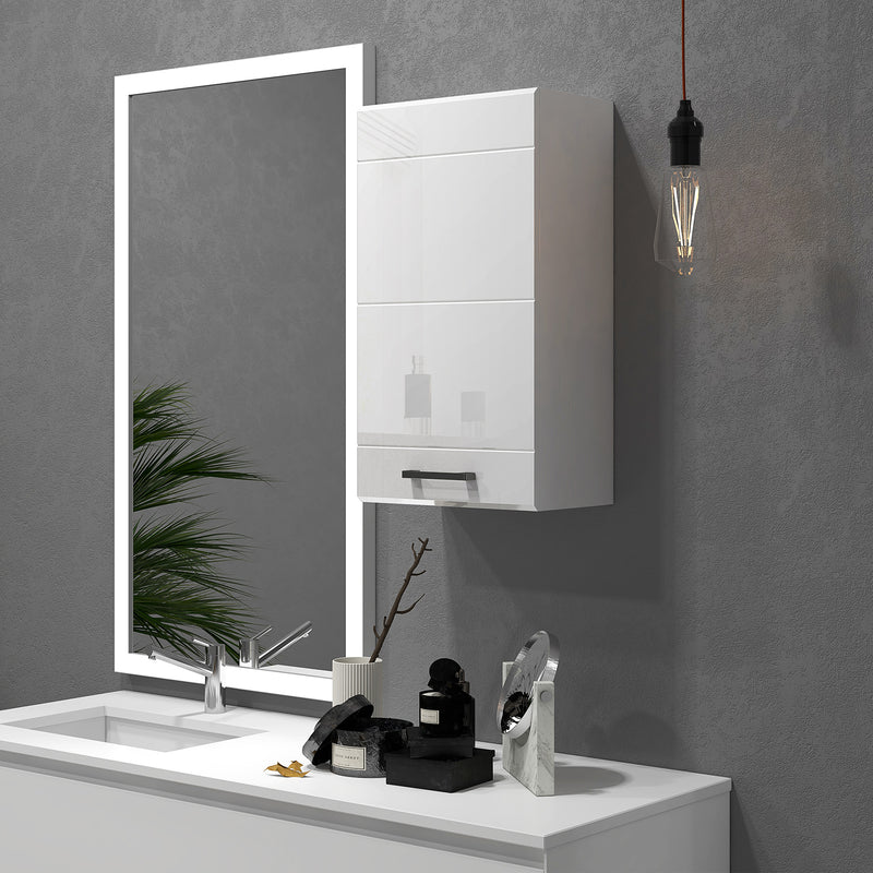 High gloss bathroom wall cabinet – image 7