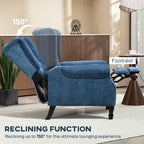 150Â° Reclining Vintage Armchair, with footrest, Royal Blue