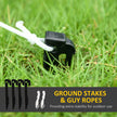 Ground stakes and tether ropes for securing the inflatable