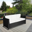 Black 3-seater rattan sofa – image 2