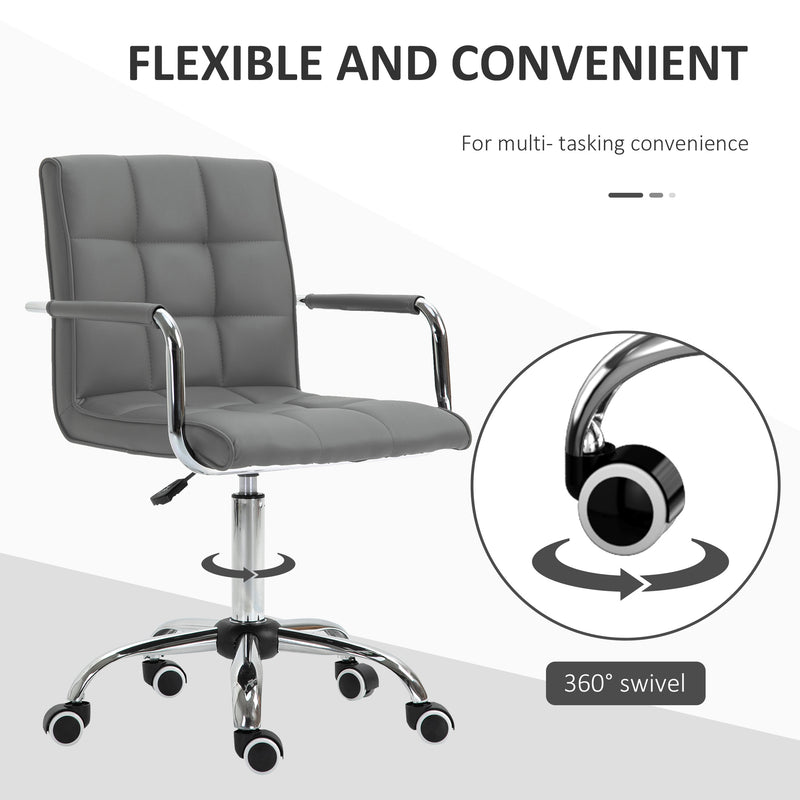 Mid-back faux leather desk chair – image 5
