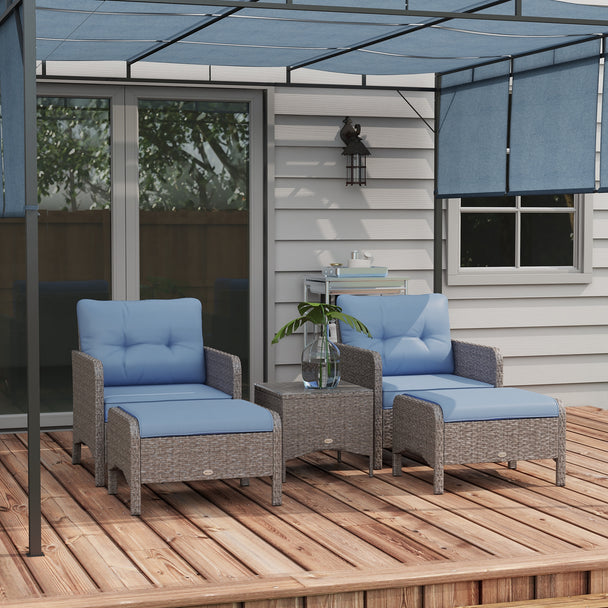 5-piece rattan armchair set – image 2