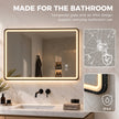 HOMCOM Bathroom Mirror with LED Lights, 100x70cm Rectangle Bathroom Mirror, Dimmable, Bluetooth, Anti-Fog, Black – view 7