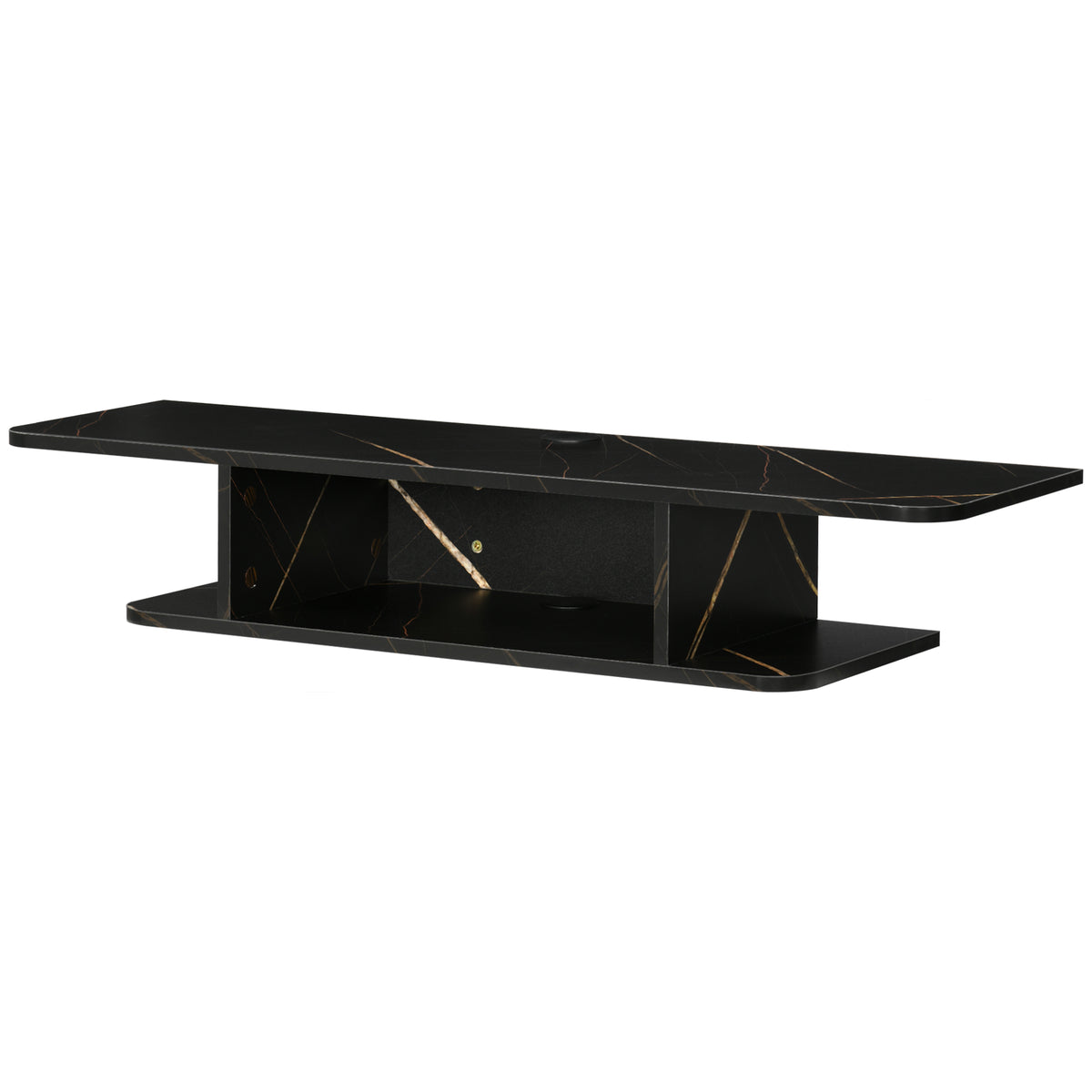 105 cm Floating TV Shelf with Cable Management – Black