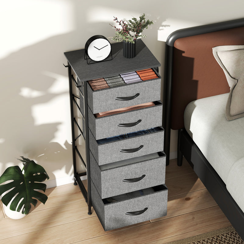5-drawer fabric chest with side pockets – image 8