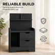 HOMCOM Bedside Table, Small Bedside Cabinet with 2 Drawers and Storage Shelves for Bedroom, Black Wood Effect – view 6