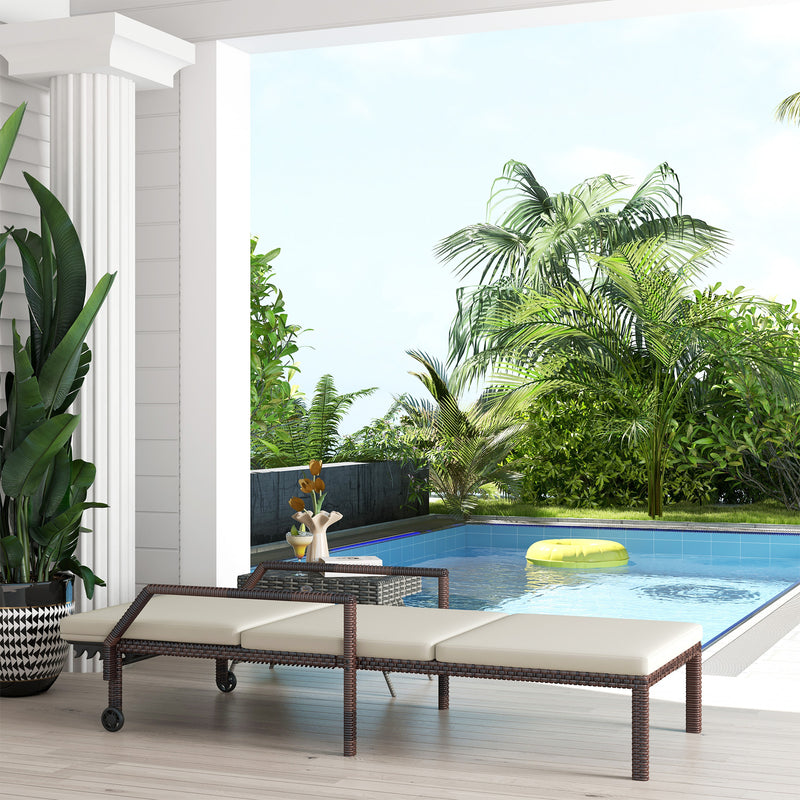 Rattan sun lounger with wheels – image 10