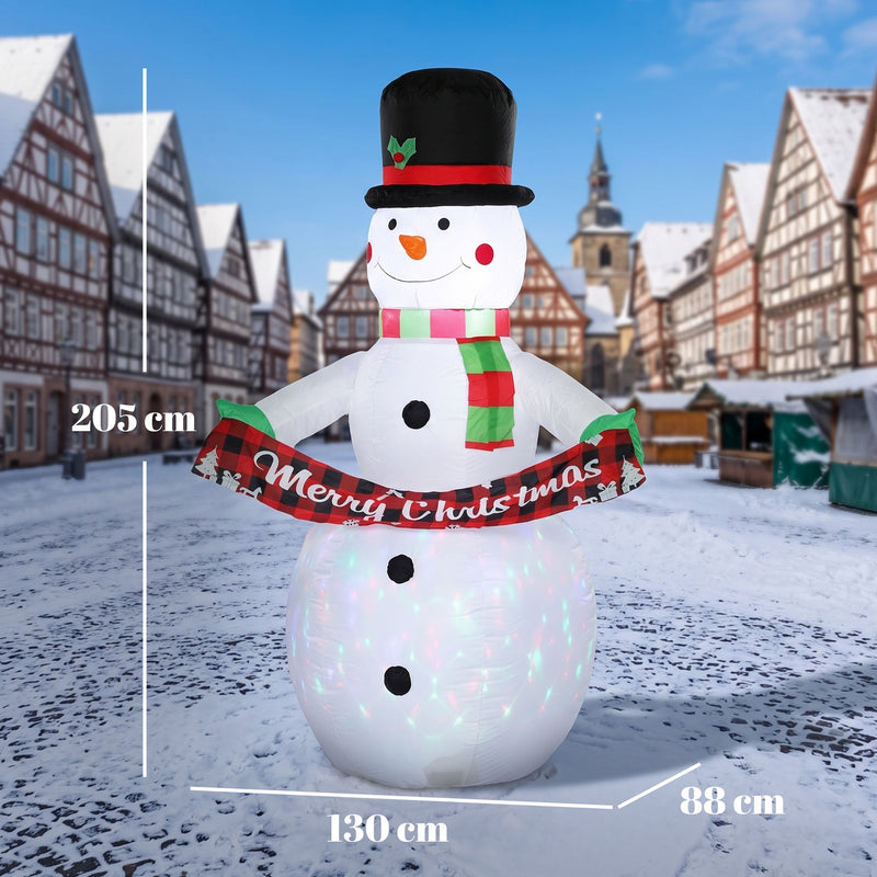 Dimensions of the 6.7ft musical snowman Christmas inflatable