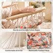 Outsunny Garden Outdoor Hanging Hammock Chair Thick Rope Frame Wooden Arms Safe Garden Outdoor Spot Stylish – view 7