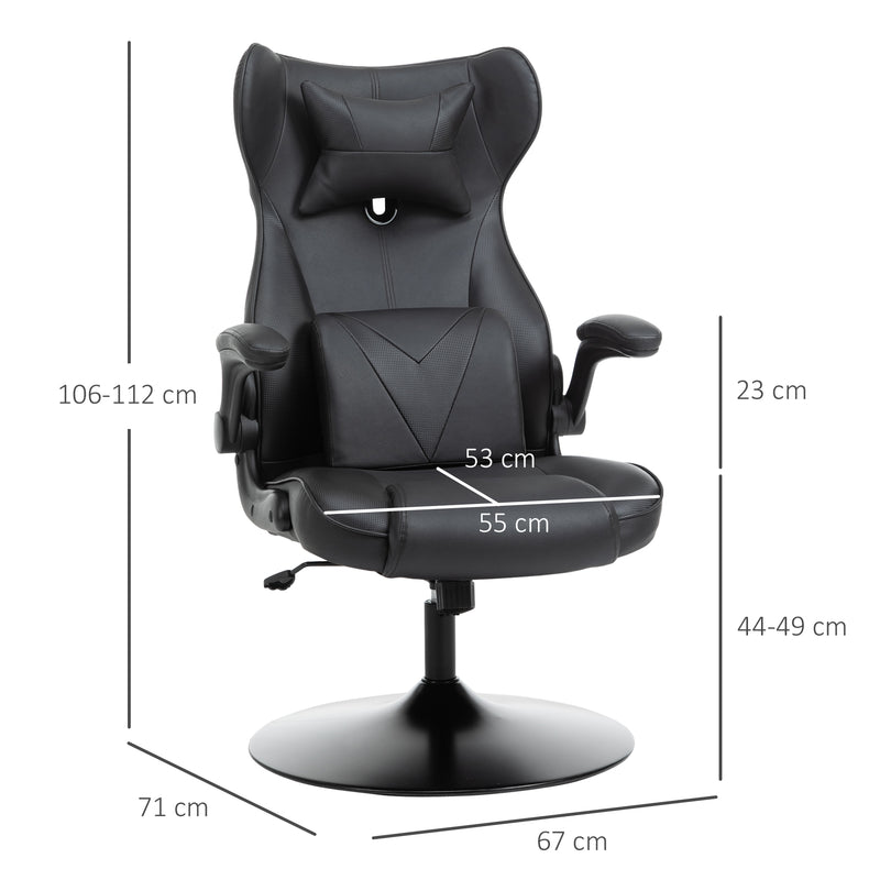 Pedestal gaming chair with headrest – image 3