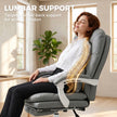 HOMCOM Ergonomic Executive Office Chair, Reclining Desk Chair with Lumbar Support, Footrest, Plush Thick Cushion, Grey – view 7