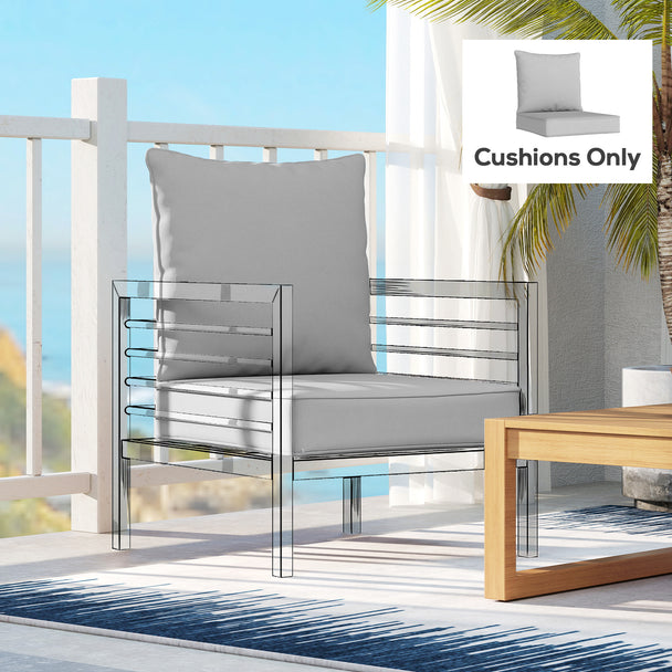 Light grey deep seating chair cushion set – image 2