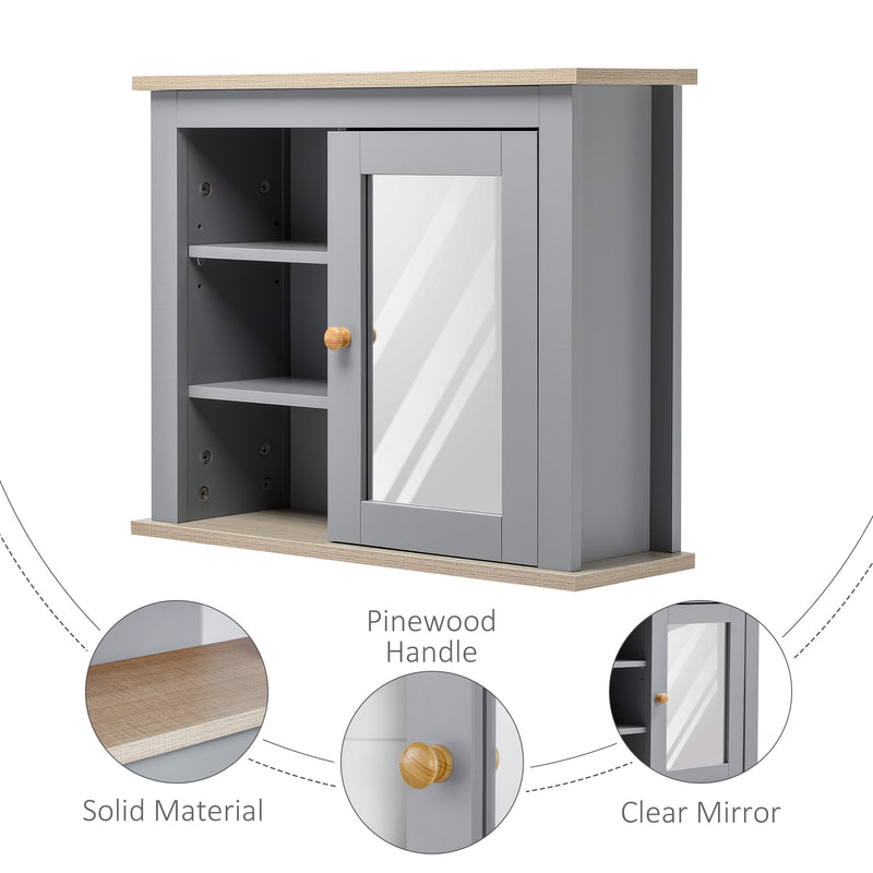 Grey wall mirror cabinet – image 7