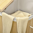 Two-section bamboo laundry basket – image 9