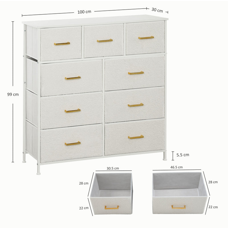 Boucle 9-drawer chest – image 3