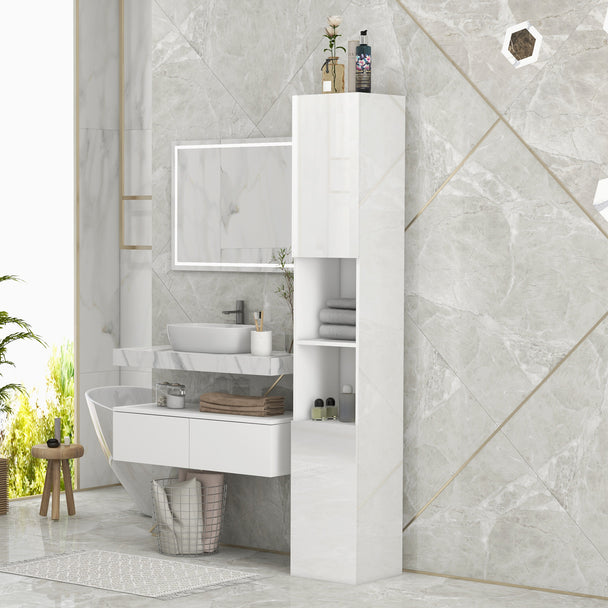Tall high gloss bathroom cabinet – image 2