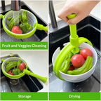 3 Quart Large Capacity Salad Spinner 2 in 1 Salad Spinner Colander Strainer Collapsible Vegetable Washing Filter JT248