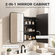 HOMCOM 76.2 x 11.6 x 61 cm Bathroom Mirror Cabinet, Wall Cabinet with Adjustable Shelves, Wall-Mounted or Recessed – view 4