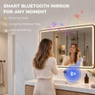 HOMCOM Bathroom Mirror with LED Lights, 100x70cm Rectangle Bathroom Mirror, Dimmable, Bluetooth, Anti-Fog, Black – view 4