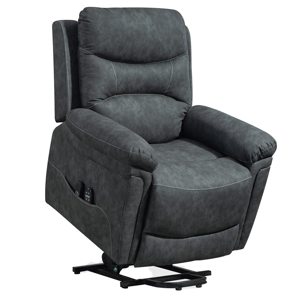 Power Lift Recliner Chair with Vibration Massage, Heat, USB - Grey