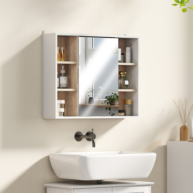 Wall mirror cabinet with side shelves – image 7