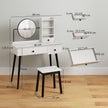 White dressing table with side shelves – image 3