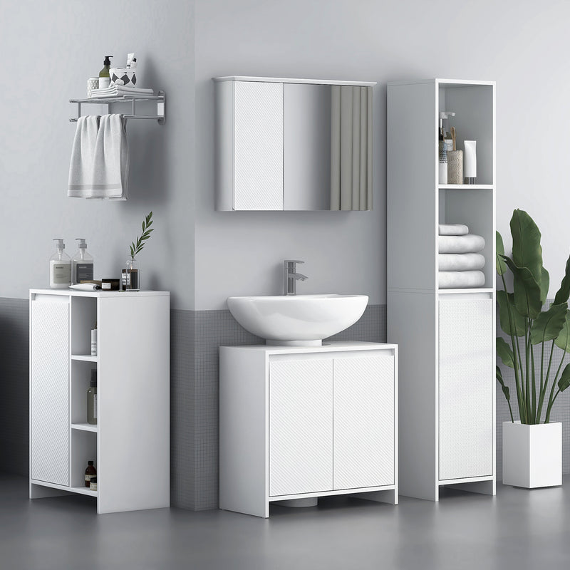 White textured under sink cabinet – image 2