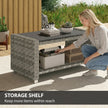 PE rattan coffee table with shelf grey – image 5