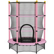 Pink 4.6ft kids trampoline with enclosure net, padded poles and zipped door
