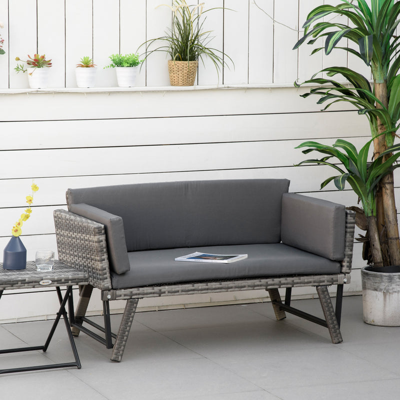 2-in-1 rattan sofa daybed – image 2