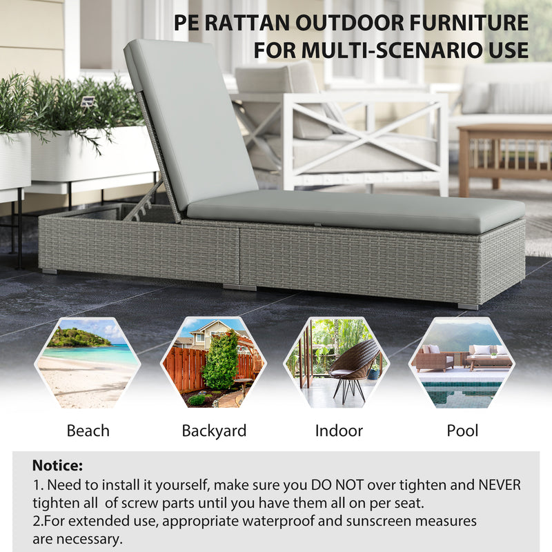 Rattan sun lounger – image 7