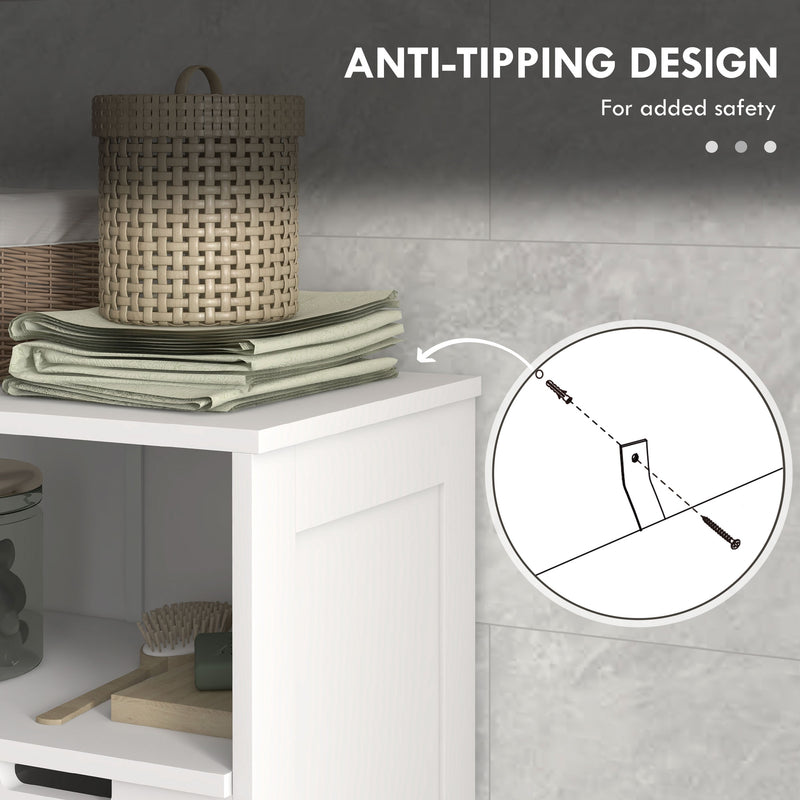 White bathroom storage unit with drawers – image 7