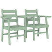 Outsunny Outdoor Garden Loveseat, Embossed Wooden Jack and Jill Garden Seat with Integrated Table, Green