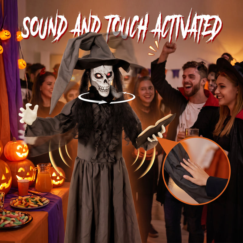 180cm Animated Face-Changing Witch with Glowing Red Eyes – image 5 of 9