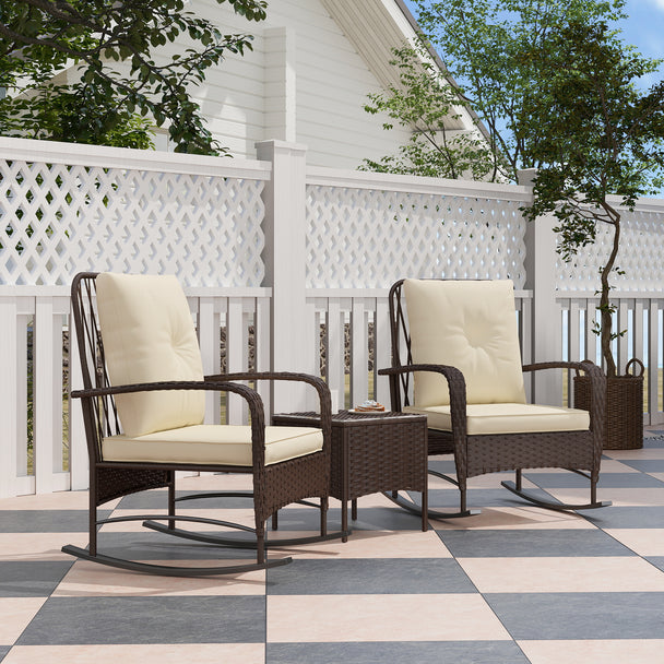 Rattan rocking chair bistro set – image 2