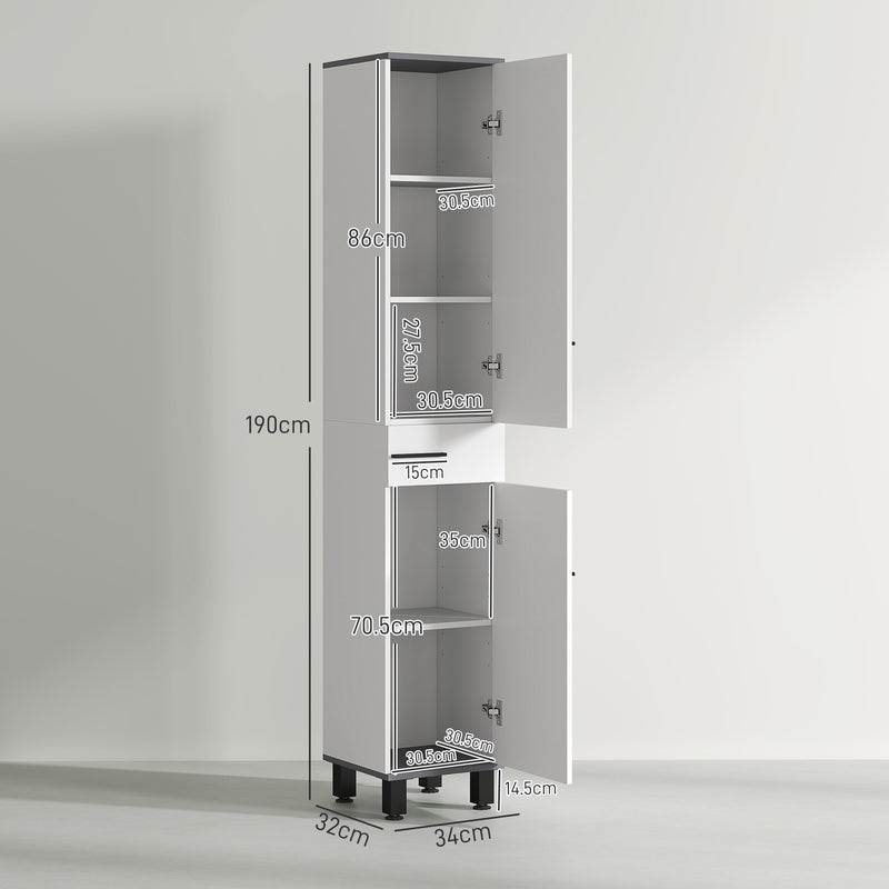 190 cm tall white bathroom cabinet – image 3