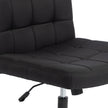 HOMCOM Armless Office Chair, Cross Legged Linen Computer Desk Vanity Chair with Wide Seat, Rocking Function, Black – view 10