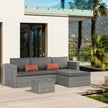 Rattan chaise sofa set – image 2