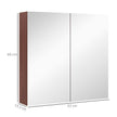 Light walnut double door mirror cabinet – image 3