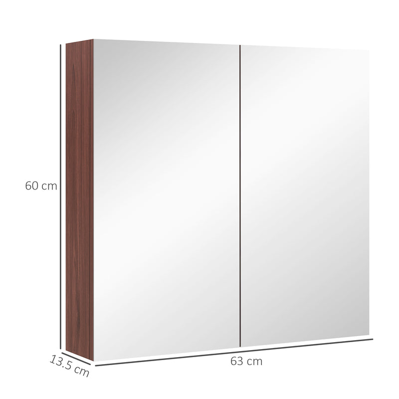 Light walnut double door mirror cabinet – image 3