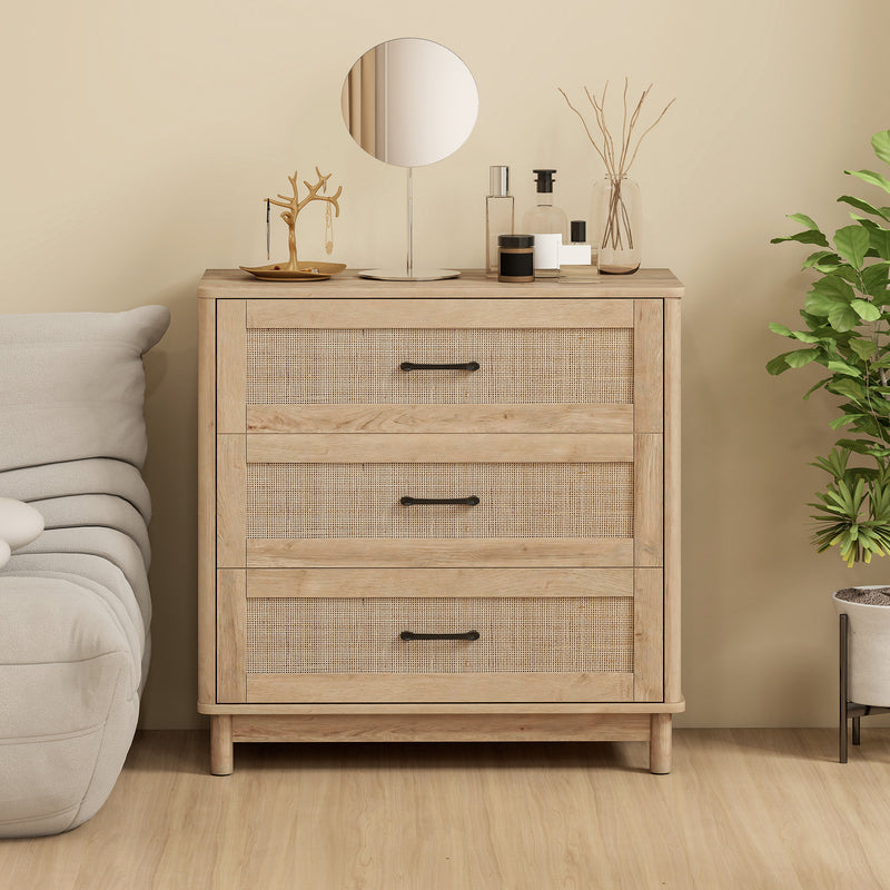 Rattan 3-drawer chest of drawers – image 7
