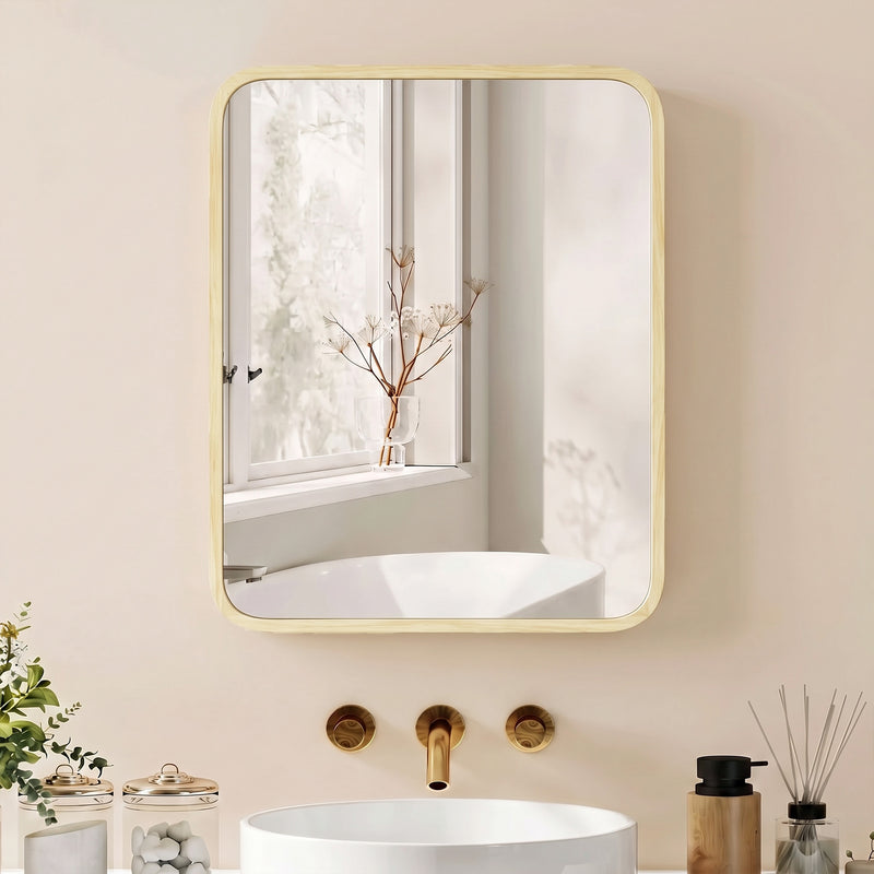 Natural wood mirror cabinet – image 9